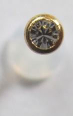 ETFE-Labret 1,2 / 1,6 mm mit Stahl Schraubeinsatz gold mit Stein CR